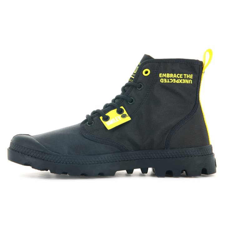 Palladium Pampa Smiley Change Men's Boots Black | UK K857-PWS